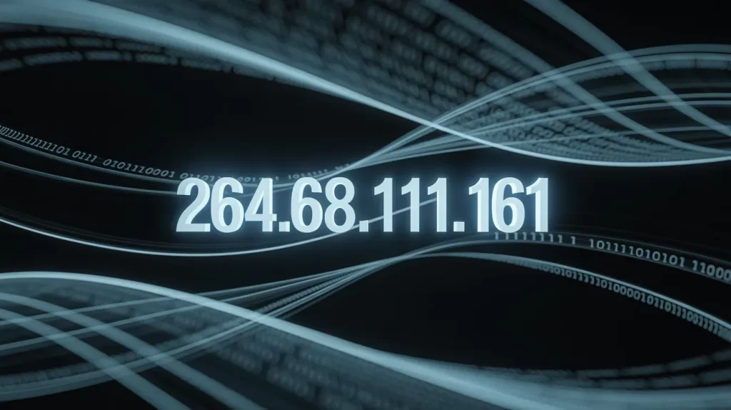 264.68.111.161 IP address concept showing digital security or network tracking