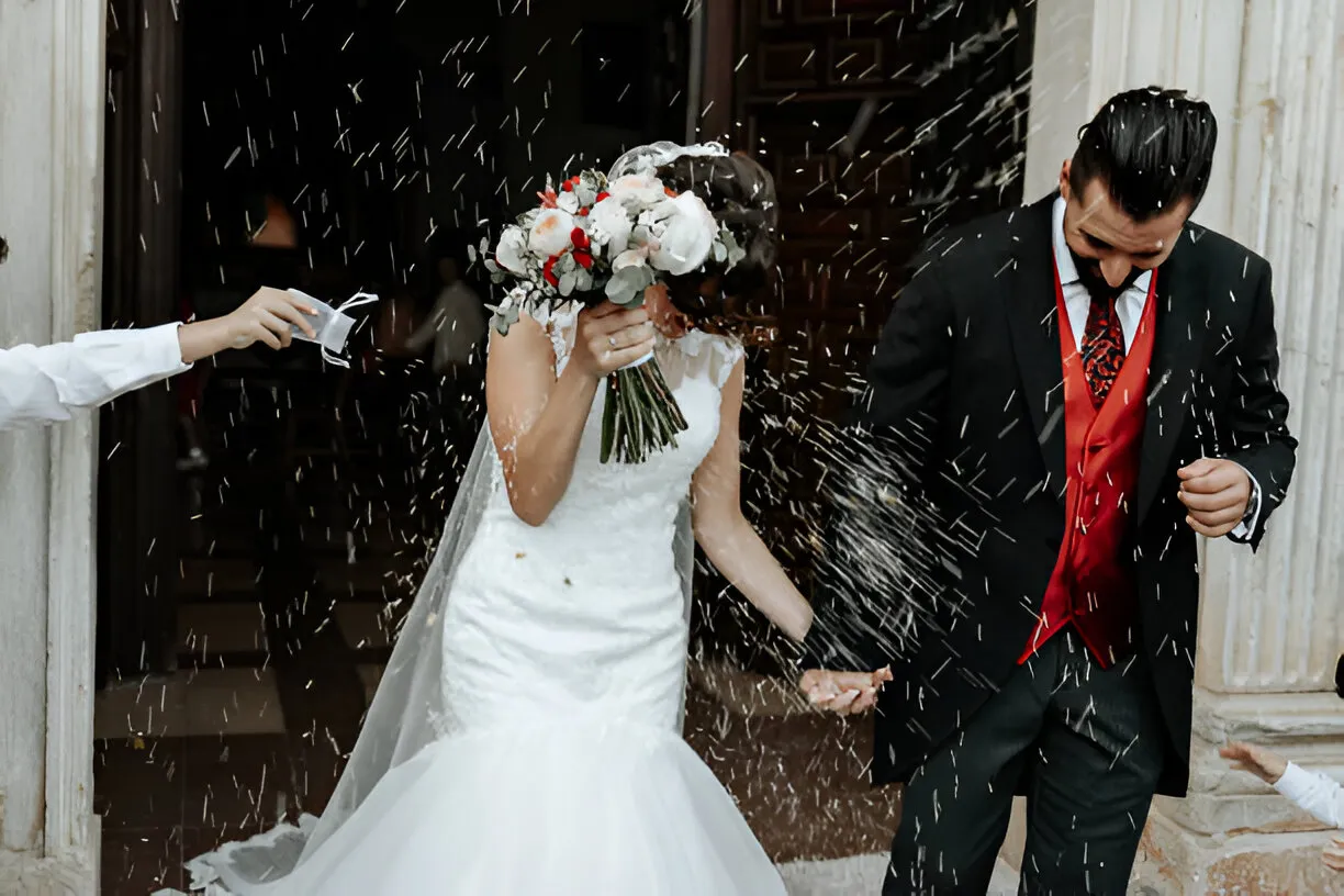 Throw Rice at Weddings tradition for good luck and prosperity